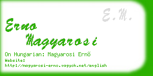 erno magyarosi business card